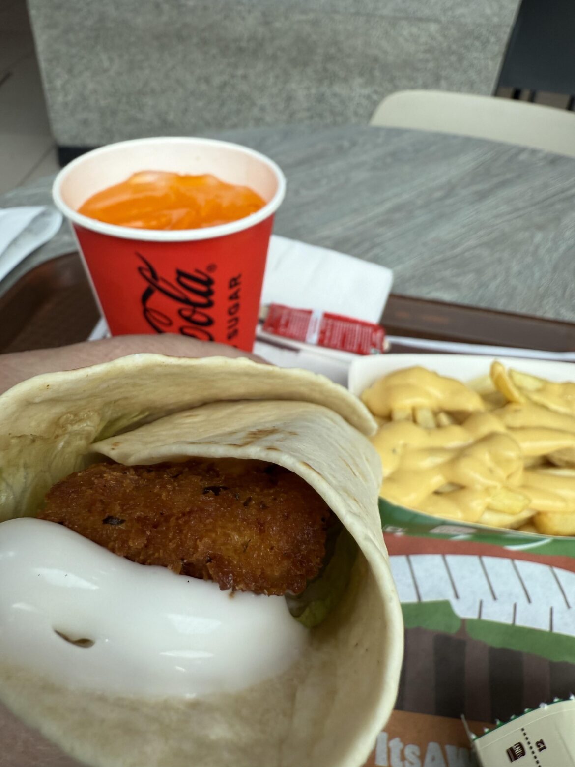 Burger King India paneer wrap. Fried cheese FTW!
