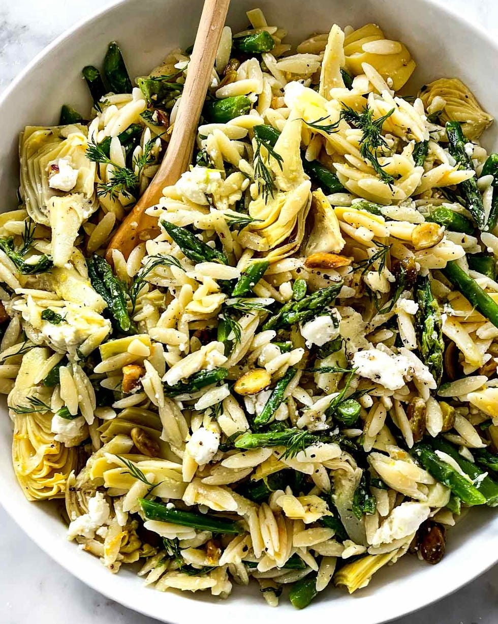 artichoke recipes orzo salad with asparagus artichoke hearts and feta artichoke recipes orzo salad with asparagus artichoke hearts and feta