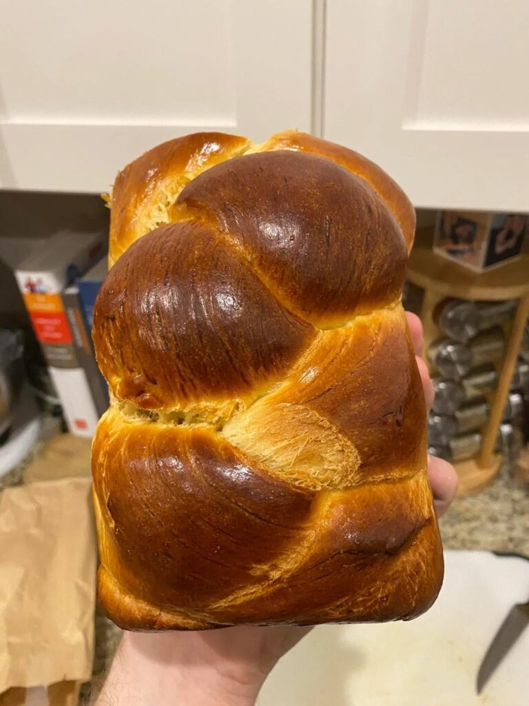 My friend made this brioche! It’s his first loaf and he’s really excited about baking. Any pointers?