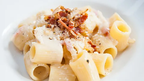 Francesco Vignali/Getty Images Carbonara is an iconic Roman pasta dish (Credit: Francesco Vignali/Getty Images)