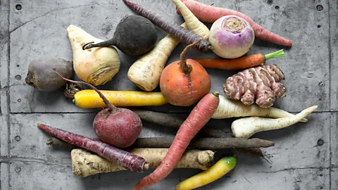 Getty Images A selection of root vegetables – carrots, parsnips, rutabegas, ginger and beets (Credit: Getty Images)