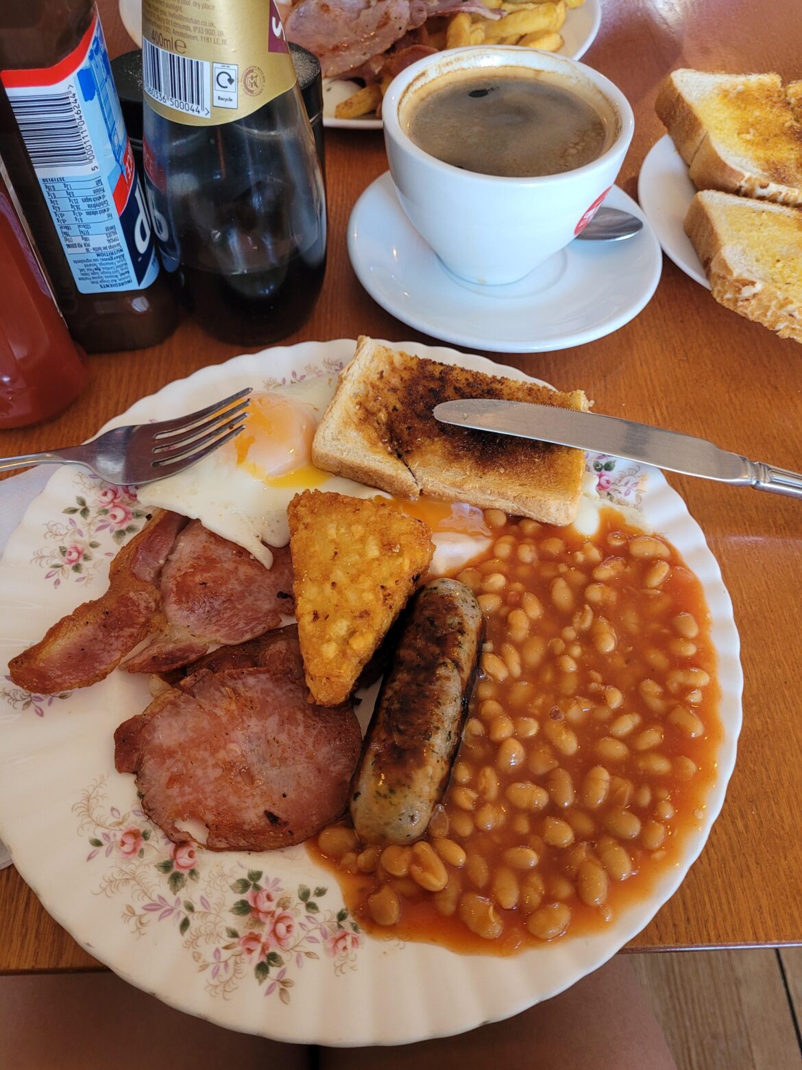 Nell's Cafe, Ealing, London. £6.60. Didn't get all of the (free) toast in the pic