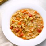 pasta fagioli in bowl