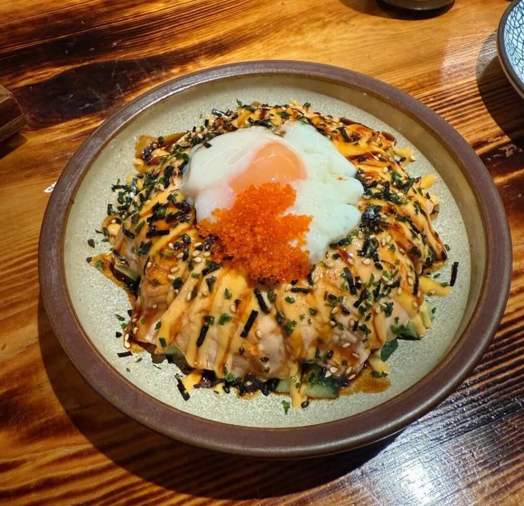 Grilled Salmon Rice with Cheese.