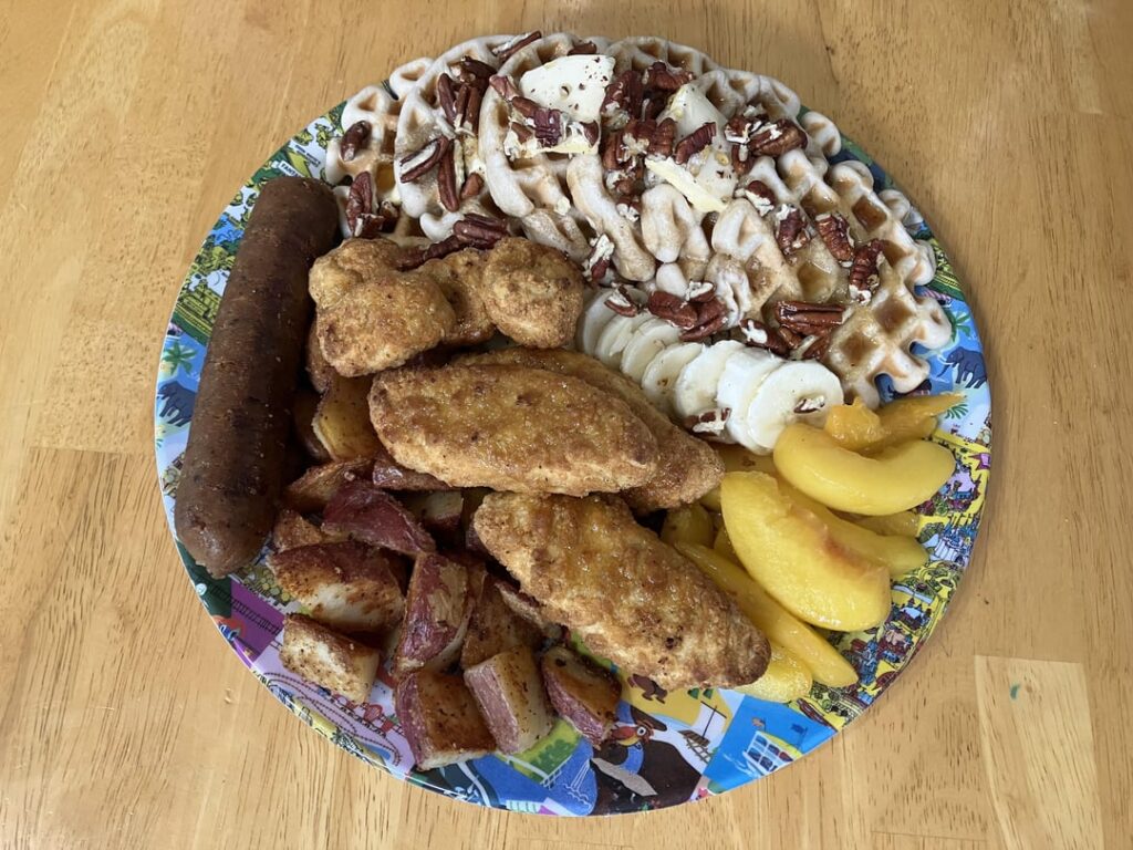 Vegan chicken and waffles!