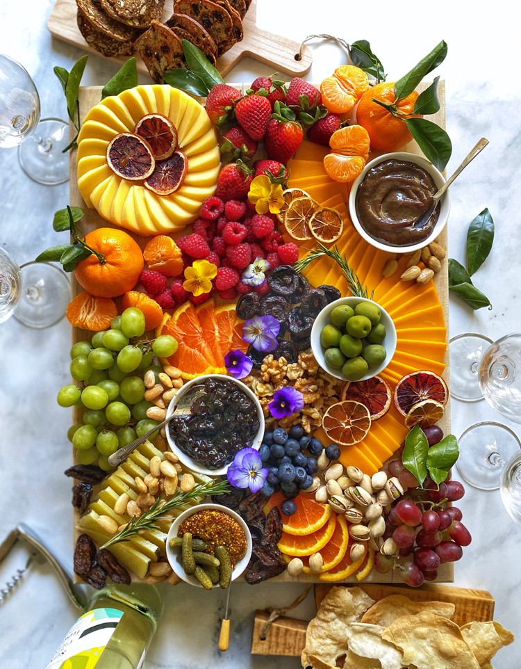 pinot prune jam on cheese board