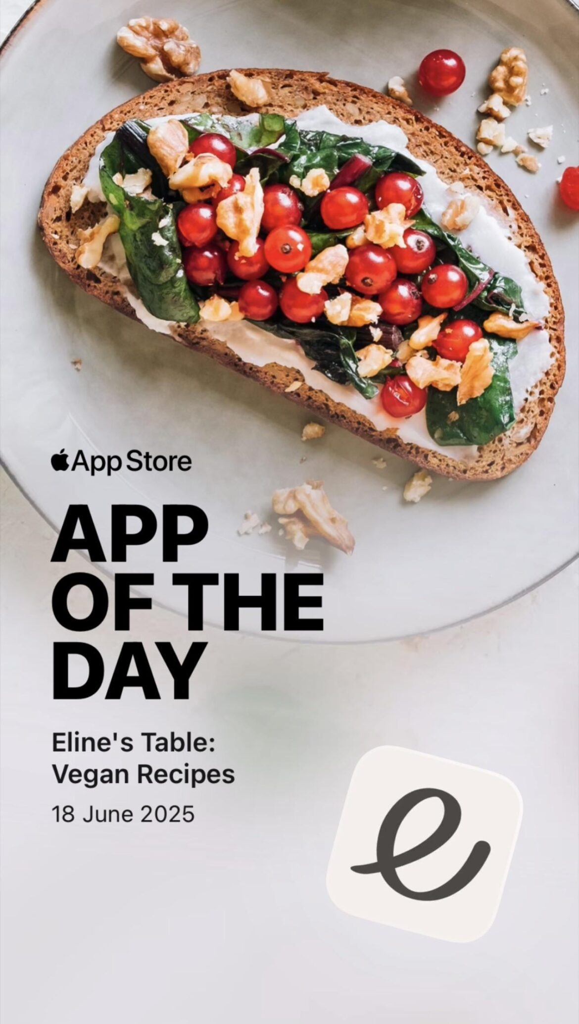 A vegan app is « app of the day » in nearly the whole world today
