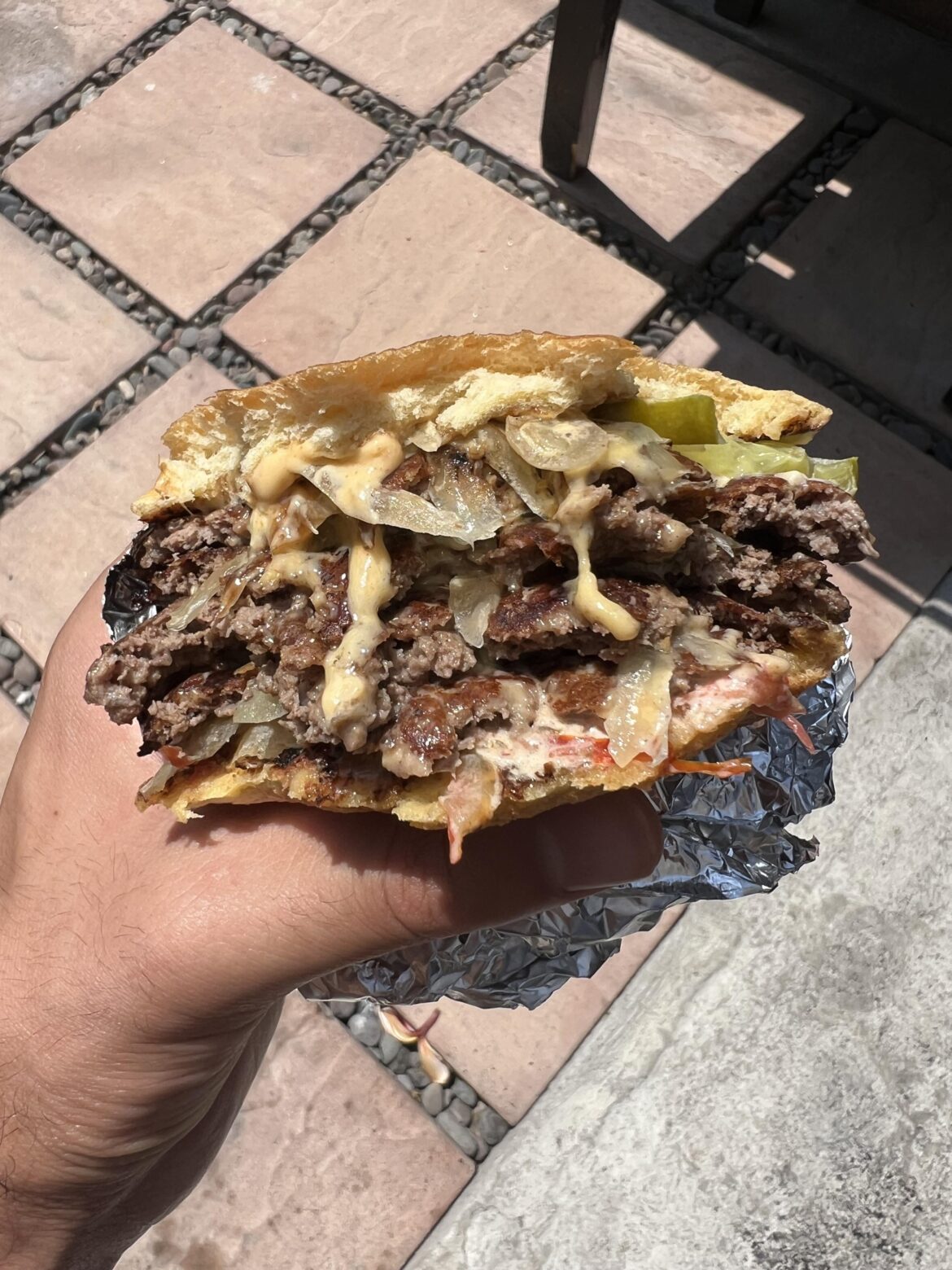 Quadruple smashburger attempt (3rd)