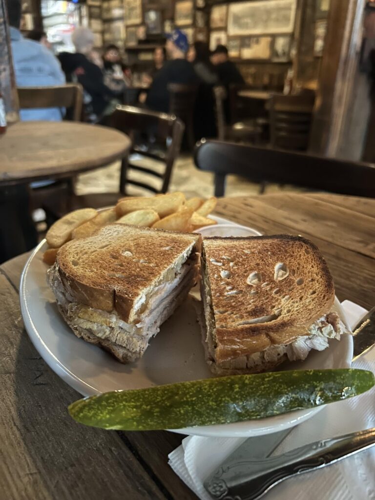 Lunch at Mcsorley’s no founder today roast pork with dip
