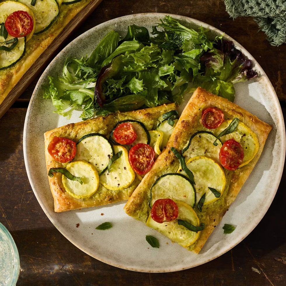 summer vegetable tart pool party food