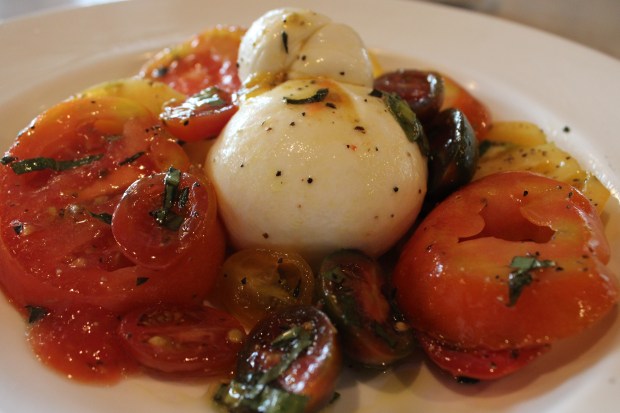 The Tomato salad from Ascione Bistro and Bar in Skokie is shown. (Richard Requena/Pioneer Press)