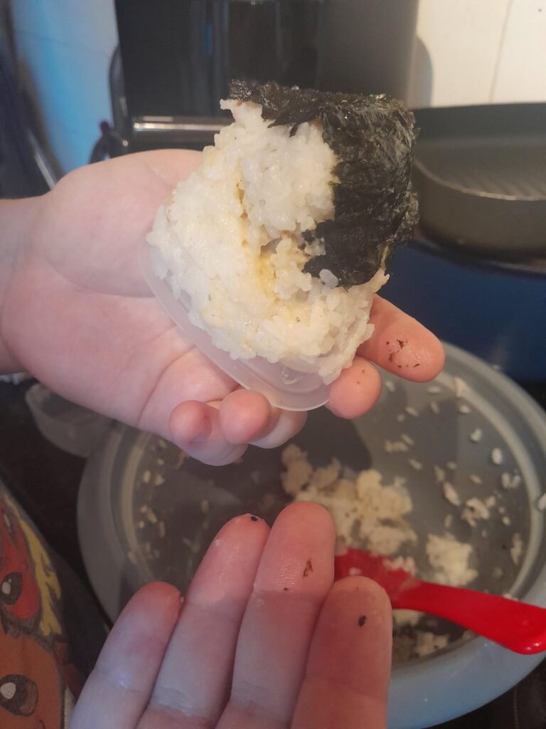 We attempted onigiri. Gave up. Made rice pie instead.