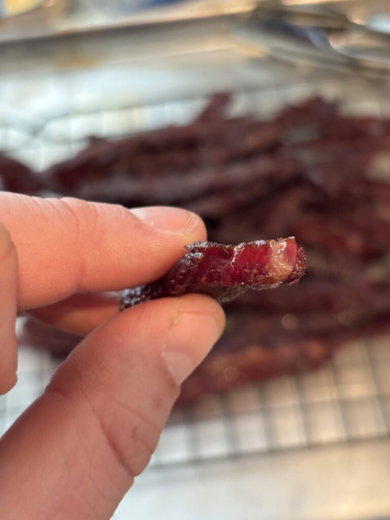 Second time using the Traeger, first time making smoked teriyaki jerky. Came out so much better than store bought!