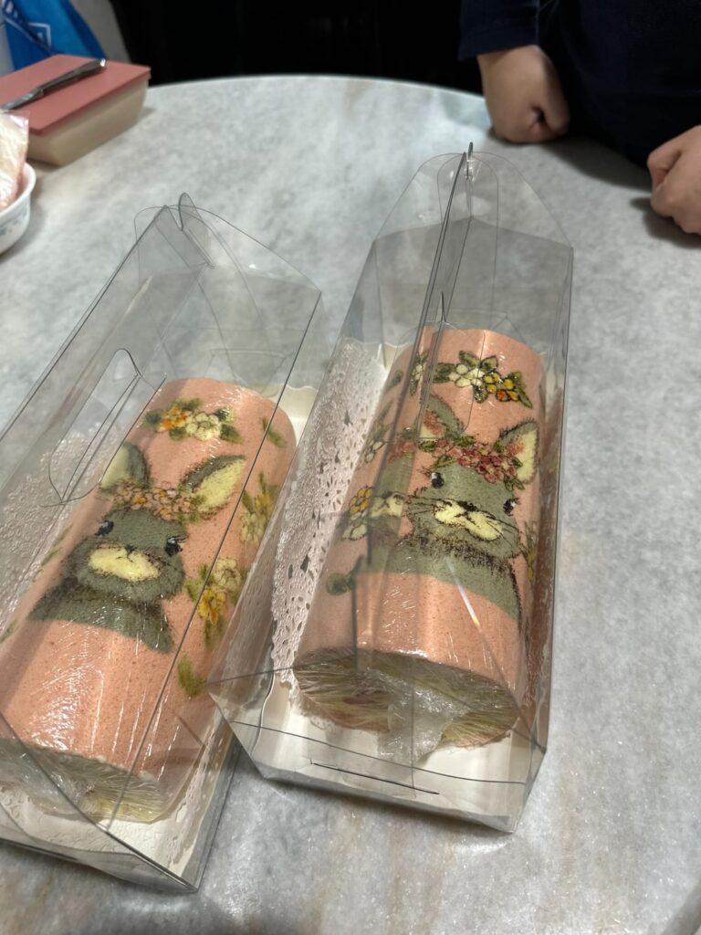 For those asking about the bunny roll cake I posted earlier, the instructor is keempossible_2 on IG. Also, here's my wife's version next to mine.