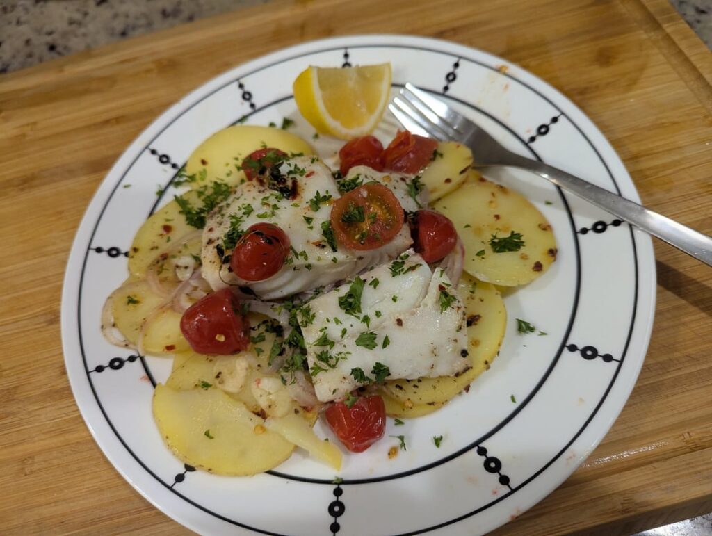 Cod en Papillote with Potatoes