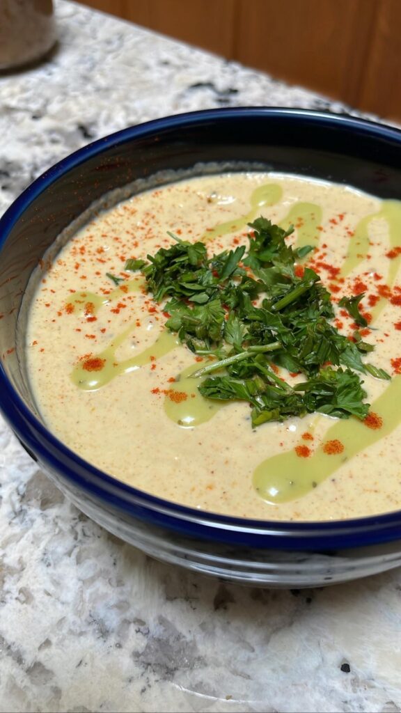 Tofu queso + plant based nachos