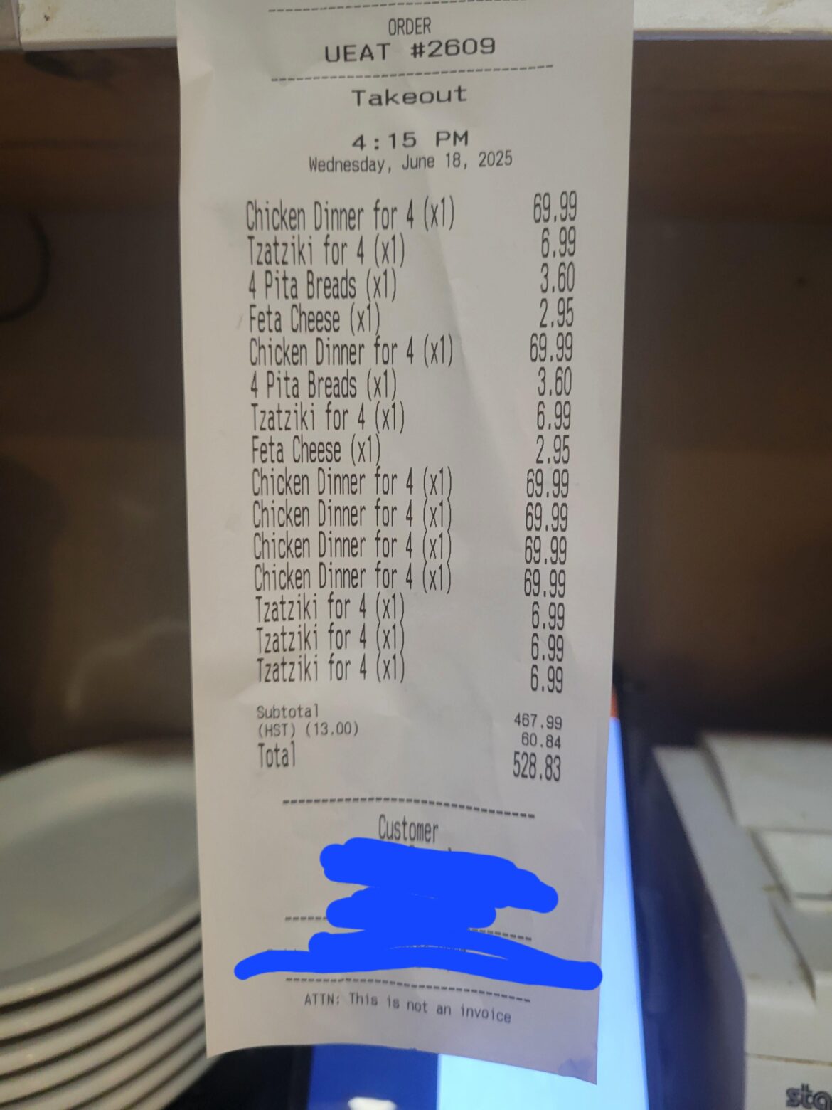 It really baffles me when people order the equivalent of a catering order via a delivery app