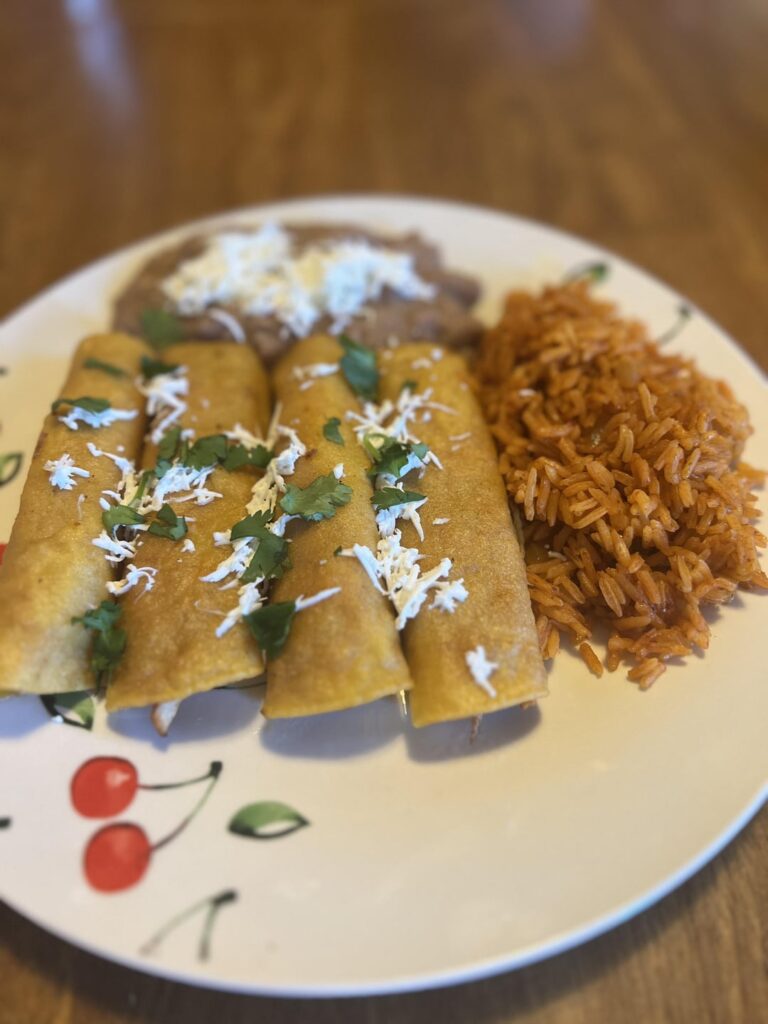 Made Taquitos Tonight!! Graded that cheese I got from Mexico. Everything turned out great 😊