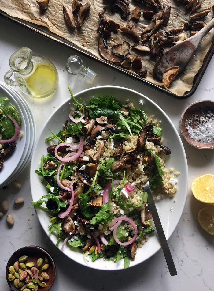 quinoa salad with roasted mushrooms