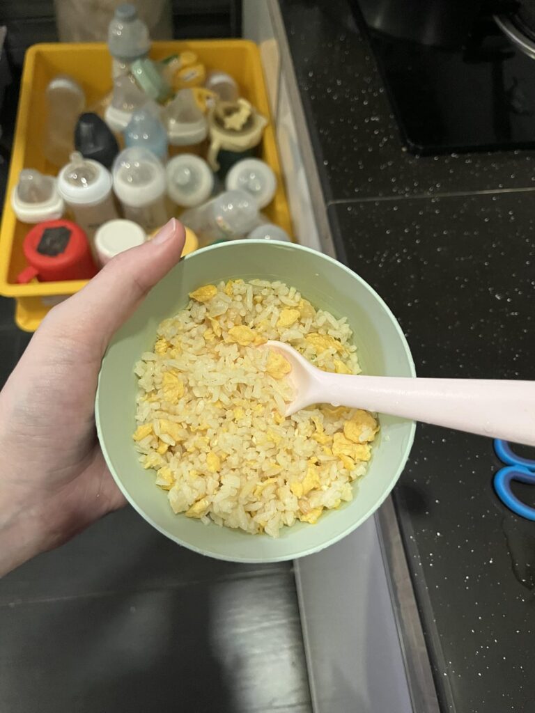 Any ideas on the calories? It’s a kid sized bowl, filled as shown in photo. Has rice, egg, garlic, isn’t very oily as it’s made for the children in the kindergarten I work at.