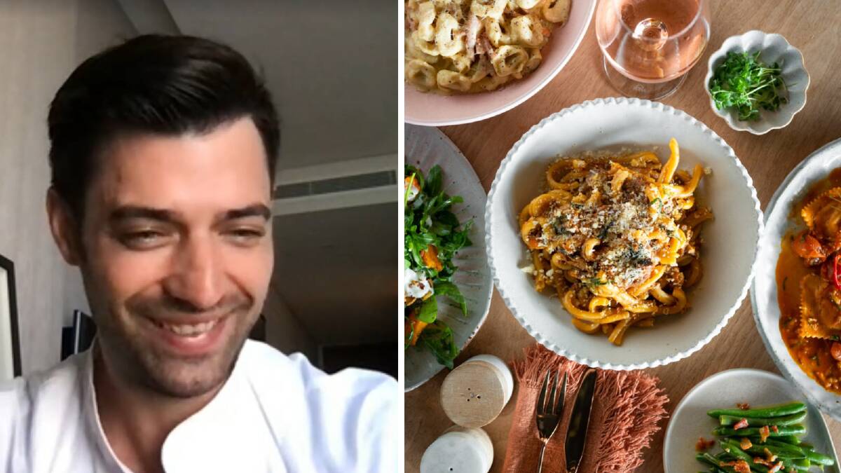 Chef Enrico Marchese (left) with some of his culinary creations at Italian Street Kitchen (right). Picture supplied/Instagram