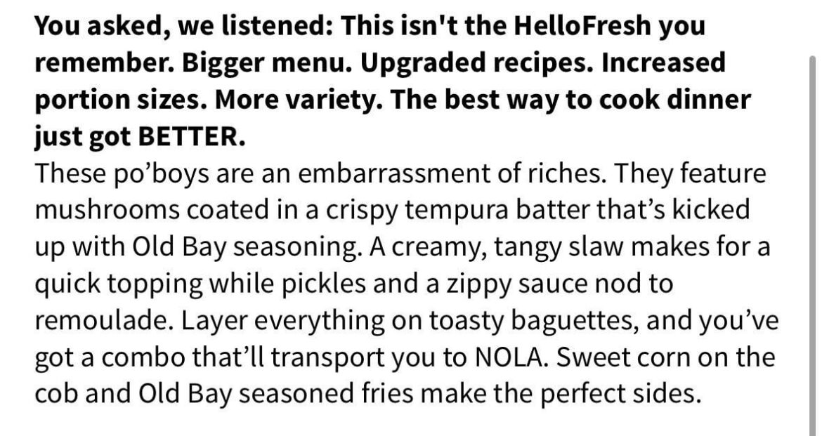 New and Improved Hello Fresh