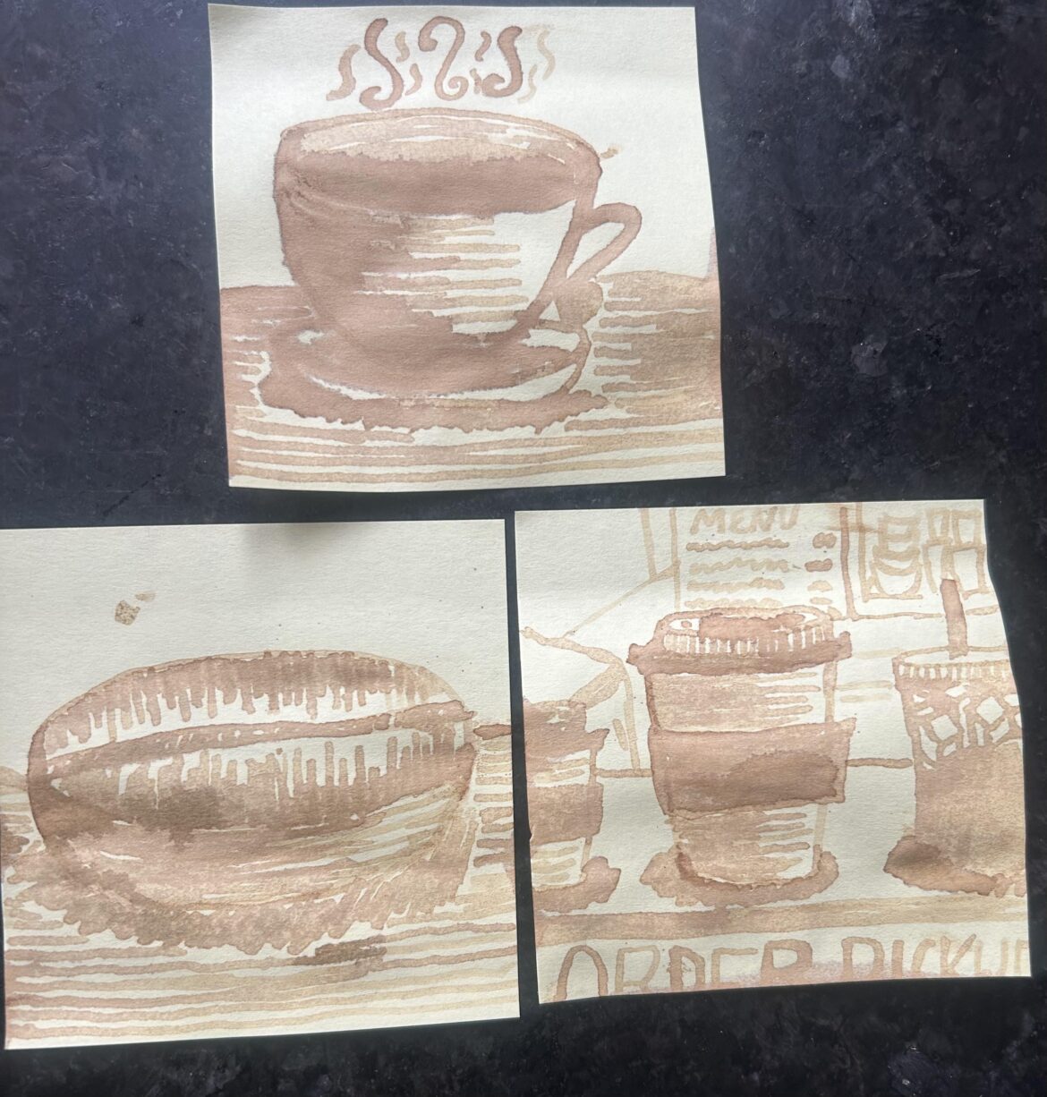 I drew coffee using coffee