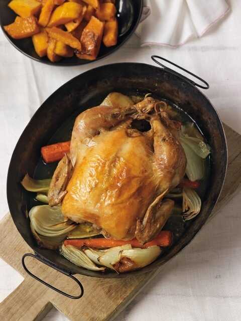 Roasted Chicken from Delicious Memories by Anna Boiardi.