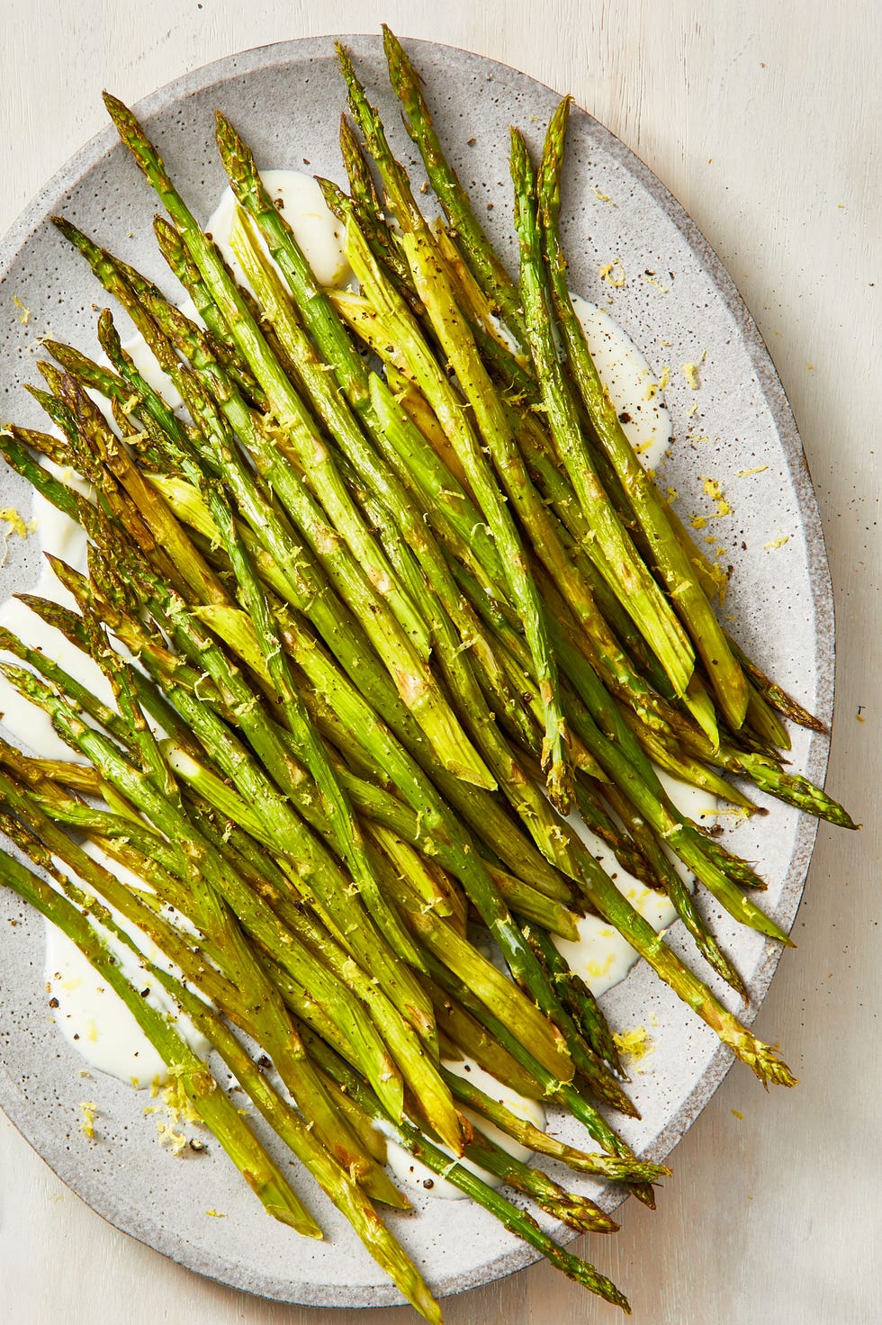 roasted asparagus with creamy feta