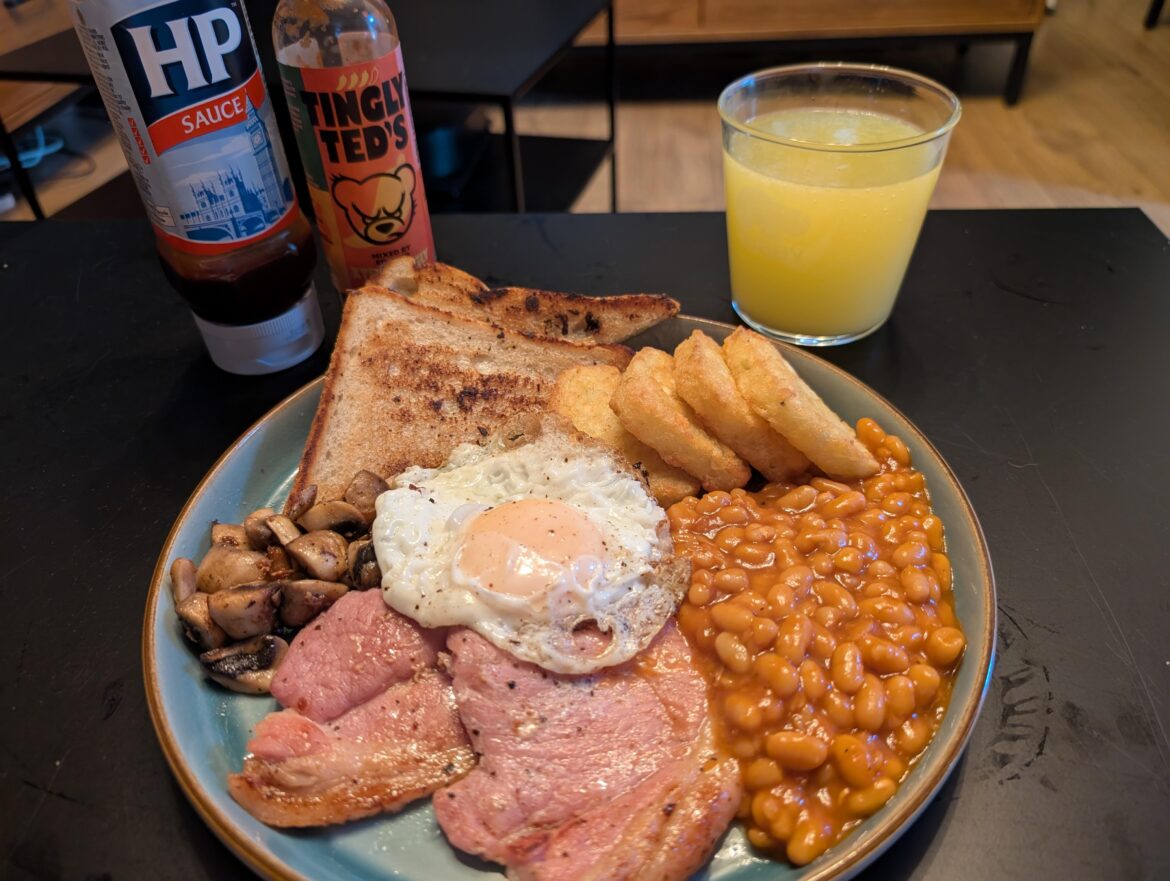 Had a gammon steak to use up. The fried bread was great.