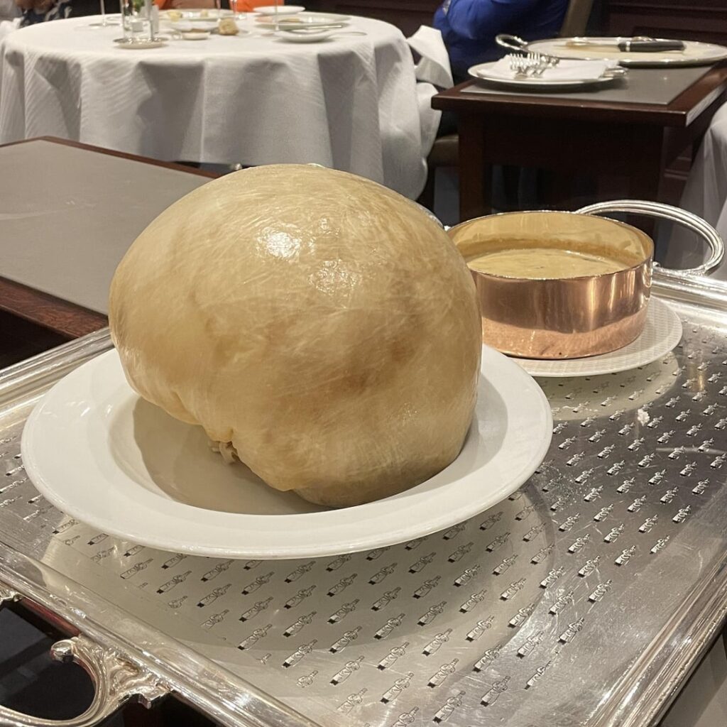 I actually tried Bresse en vessie… (chicken in a pig’s bladder)