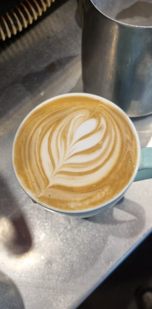 Latest latte art. Still not perfect. But progress is progress! Never been able to stack 4-6 before, so I'm proud of myself!