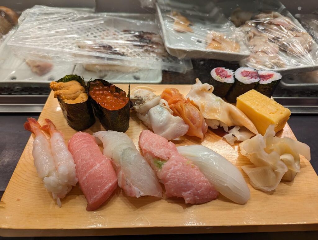 Some sushi I ate in Tokyo.