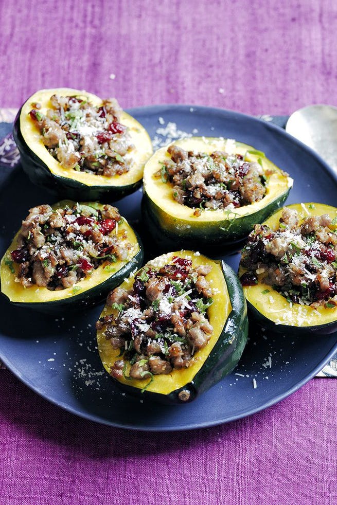 sausage and sage stuffed acorn squash