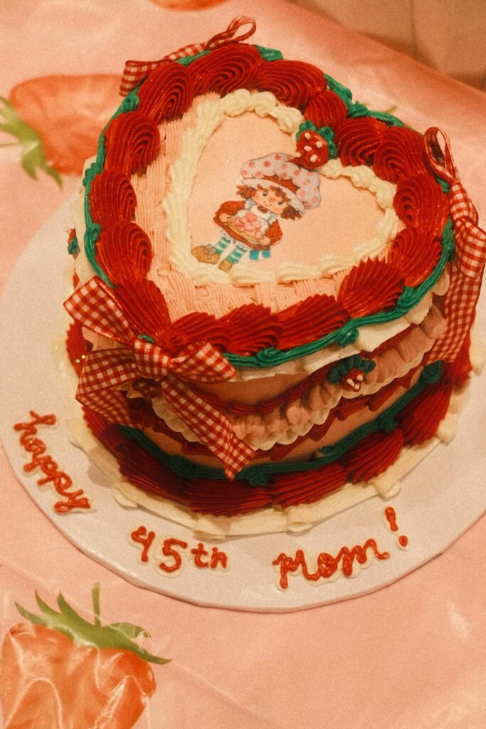 My sister in law made a strawberry shortcake themed cake :)