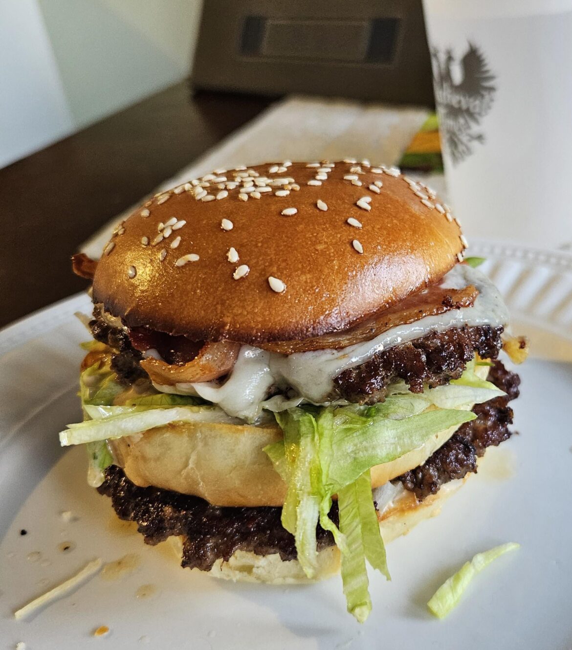 Double smash bacon big mac on a homemade bun