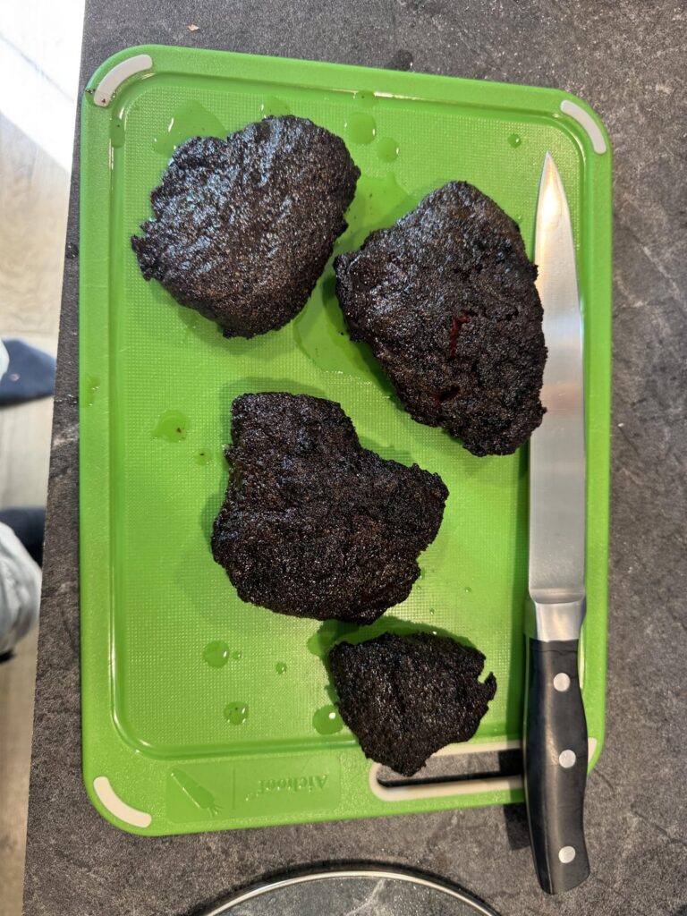 Smoke beef cheeks with a overnight tallow rest