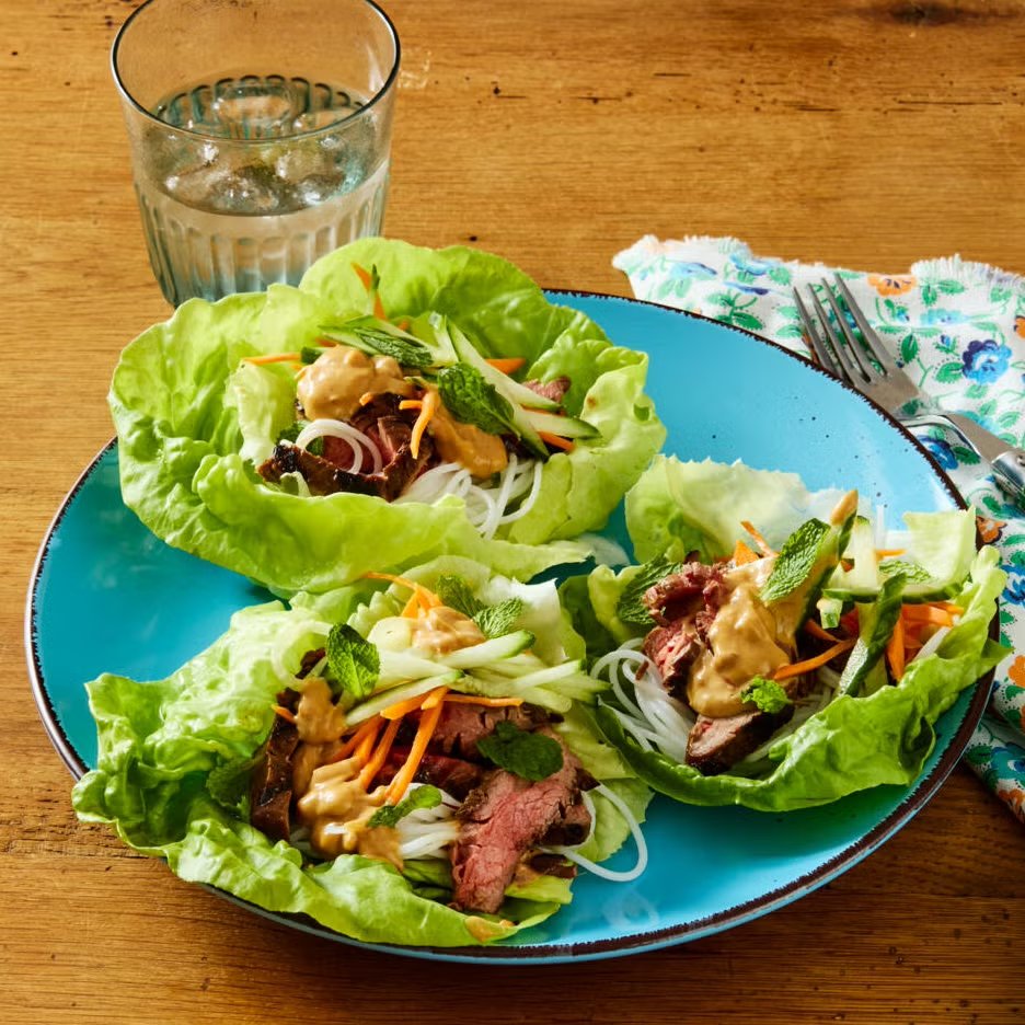 summer dinner recipes steak lettuce wraps