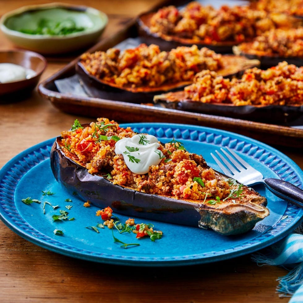 stuffed eggplant summer dinner