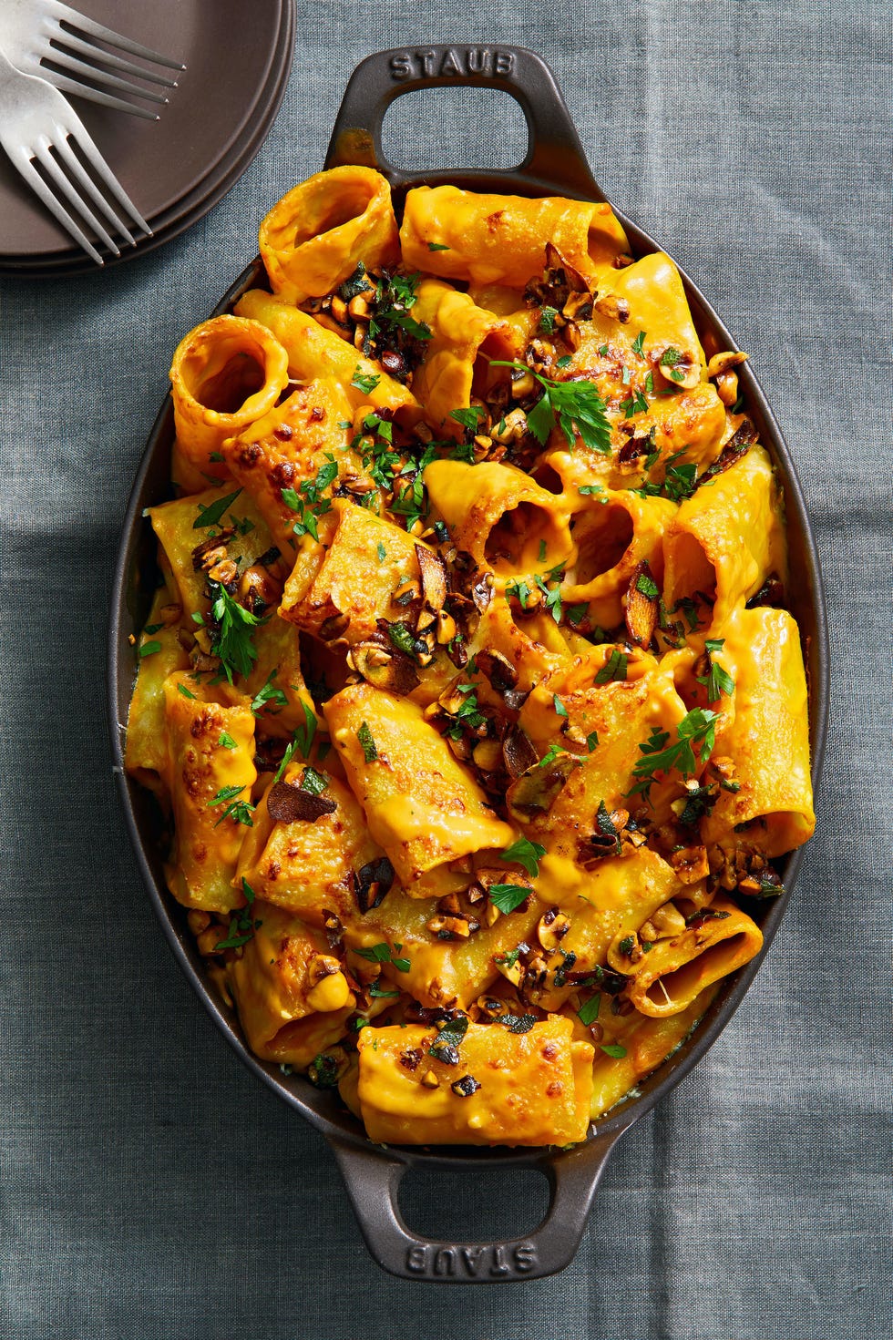 sweet potato baked pasta with hazelnut brown butter