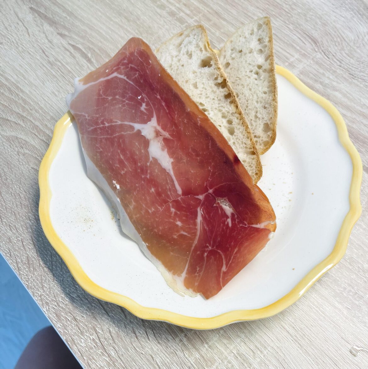 Prosciutto with sourdough bread & olive oil