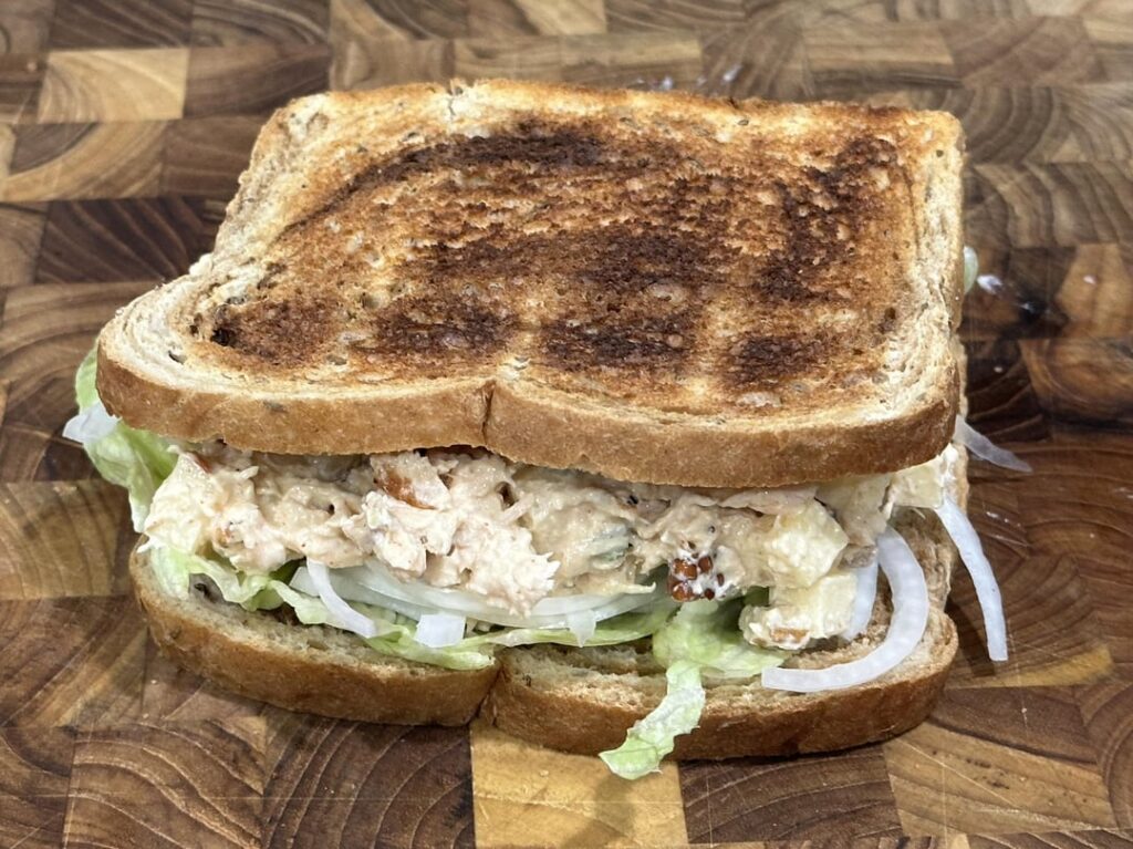 apple pecan salmon salad w/jalapeno?