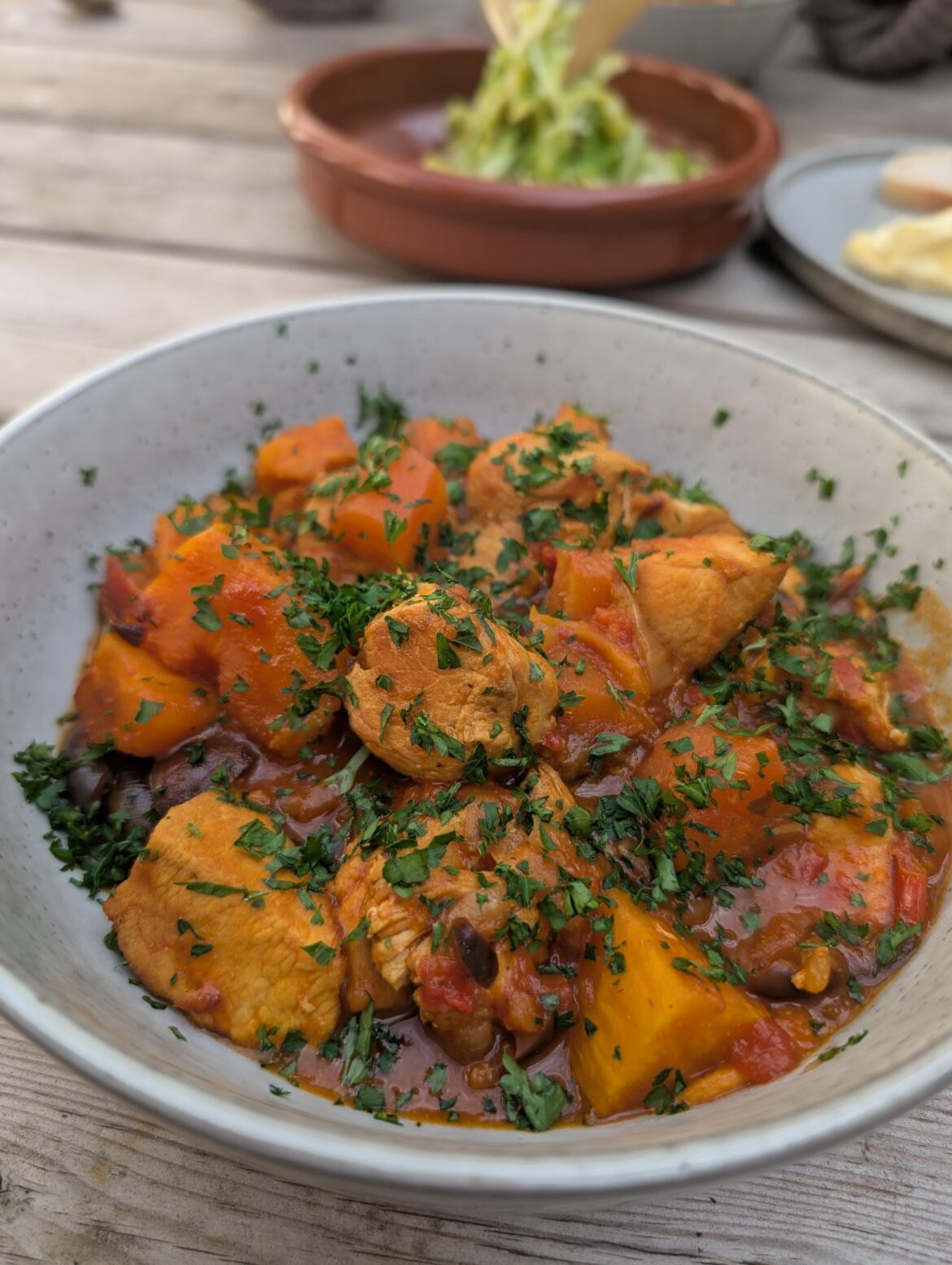 Chicken Tagine out in the sun