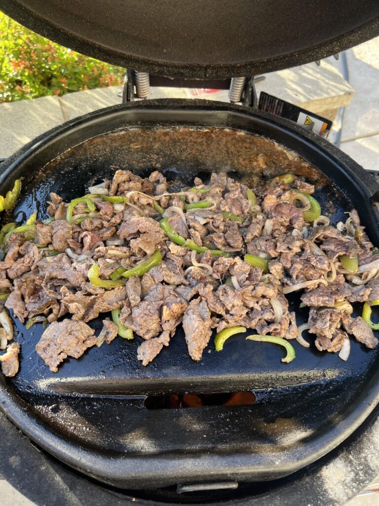Philly cheese fries on the karbon steel griddle