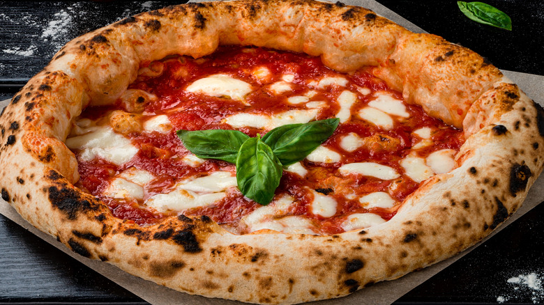 Gourmet pizza fresh out of the oven