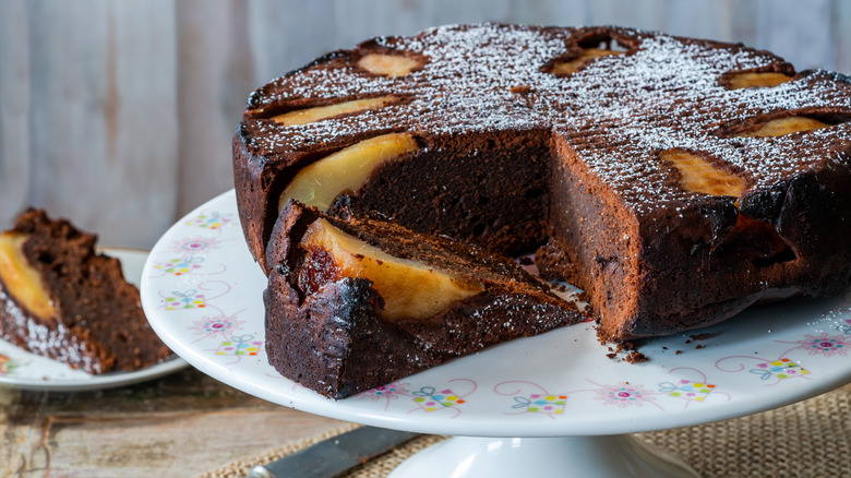 Torta cioccolato è pere