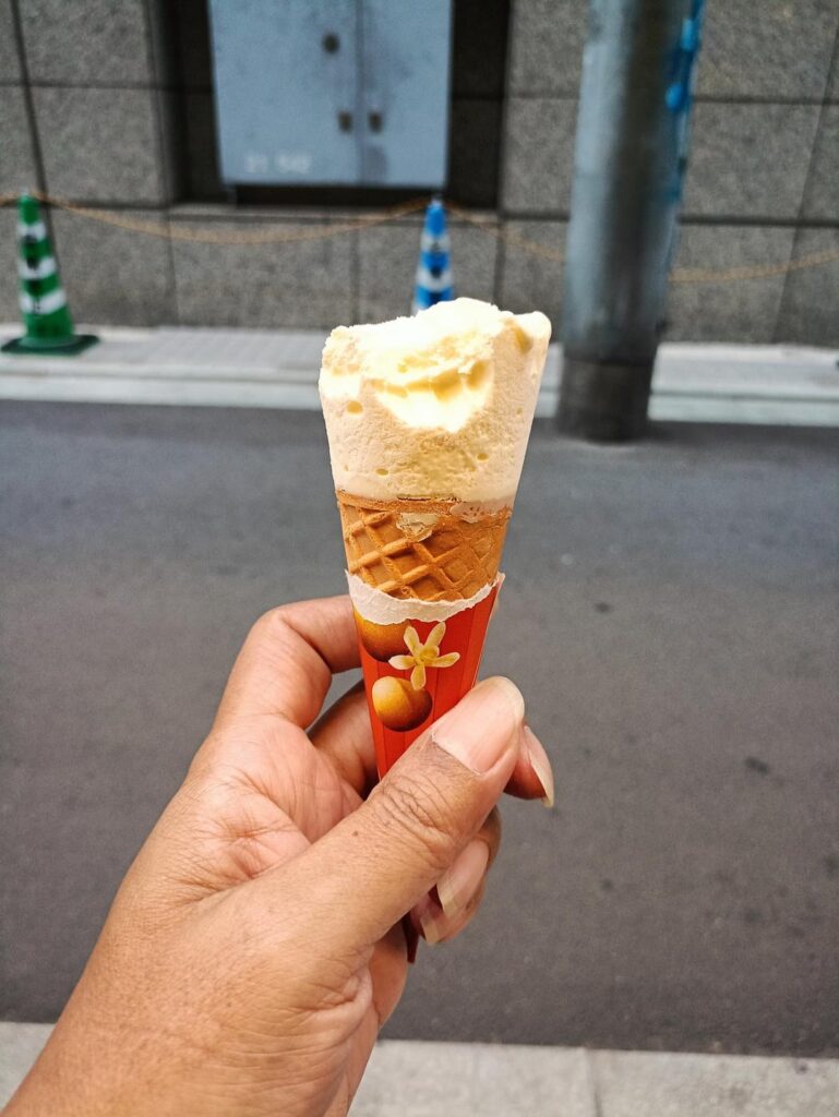 Delicious ice cream from vending machine in Japan