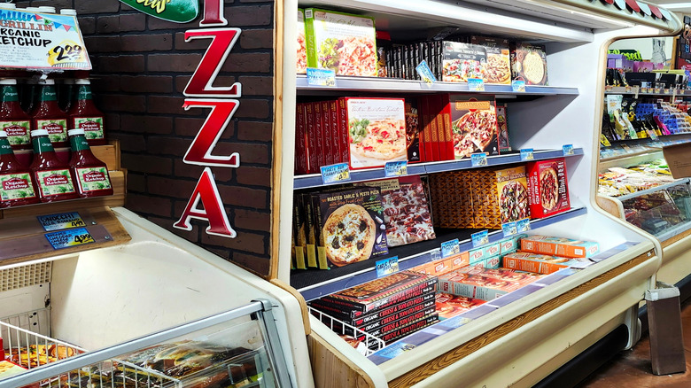 The pizza section at a Trader Joe's outlet