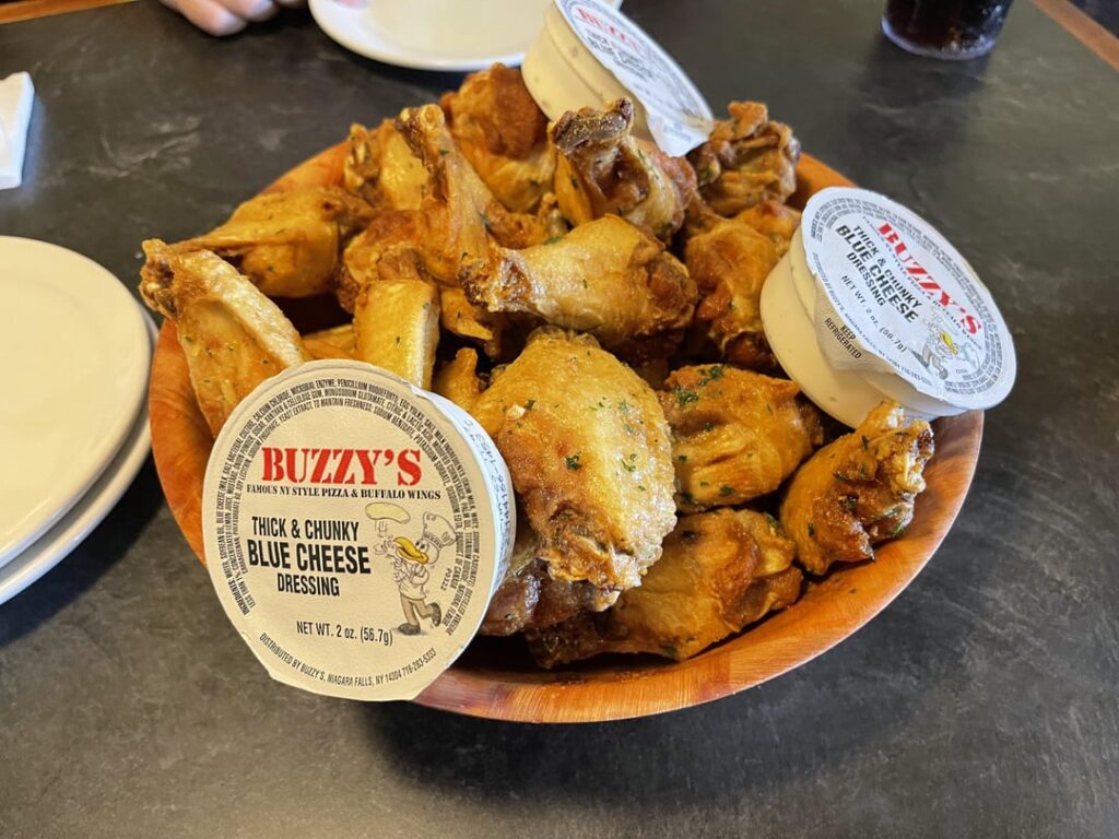 Buttery Garlic Wings from Buzzy’s. Buffalo, NY