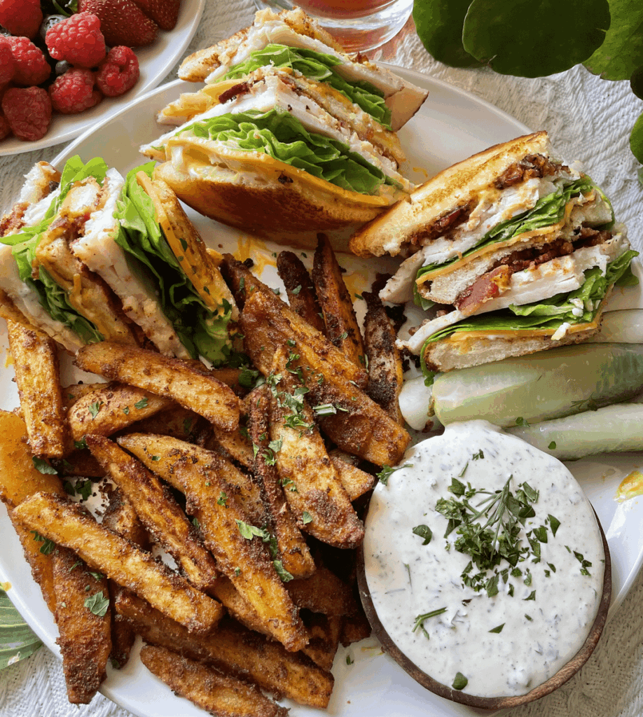 Turkey bacon club sandwich